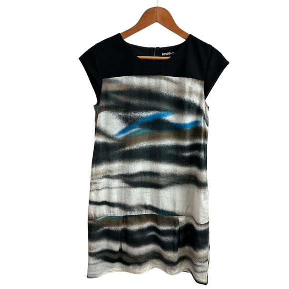 Kensie Cotton and Silk Watercolor Dress Size Medium - Picture 1 of 13